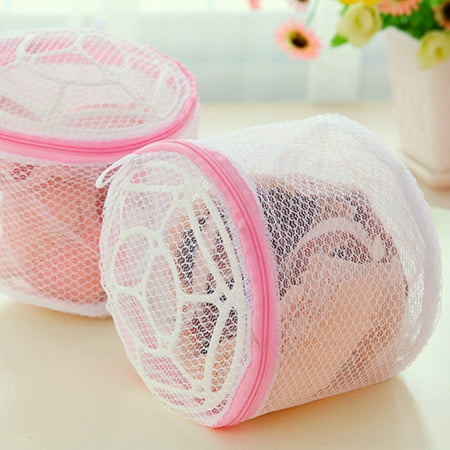 Delicate Mesh Laundry Bag for Bras and Underwear - 15x15cm Fine Mesh Washing Machine Bag with Protective Frame - Foldable Polyester Lingerie Wash Bag for Sweaters Scarves Delicates