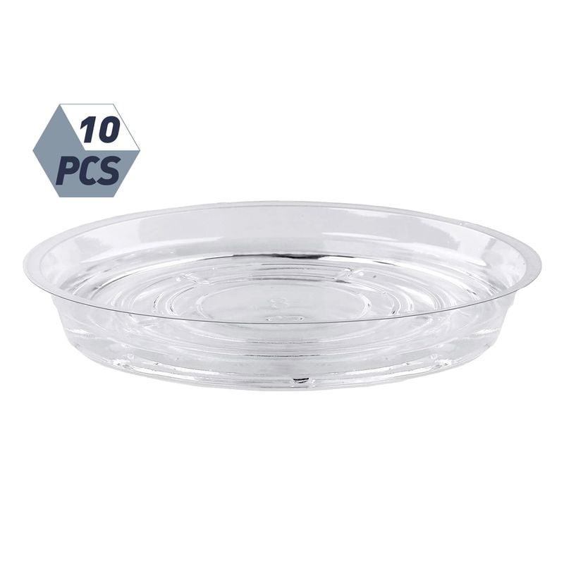 20 PCS Clear Plastic Plant Saucer Drip Trays Plate Dish 6"/ 8"/10"/12" Bulk 