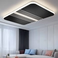 thumbnail image 2 of Black Beige Striped Fluorescent Light Covers, Modern Farmhouse Retro Lines Magnetic Light Covers for Ceiling Lights, Fluorescent Ceiling Shade Filters for Classroom Bedroom Office 4x2Ft x 1PCS, 2 of 8