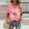 thumbnail image 2 of Womens Valentine T Shirts V-Neck Love Heart Printed Tee Short Sleeve Spring Summer Tops, 2 of 5