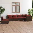 thumbnail image 1 of vidaXL 6 Piece Garden Lounge Set with Cushions Poly Rattan Brown, 1 of 4