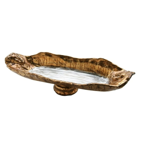 Lucas McKearn Guillot 28" Traditional Resin Bowl in Gold and Silver Leaf