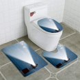 thumbnail image 1 of ABPHQTO Faro en acción Haz y cielo estrellado Juego de alfombras de baño de 3 piezas Alfombra de baño Alfombra de contorno y tapa de inodoro, 1 of 2