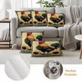 thumbnail image 6 of Retro Rooster Pillow Covers 2 Pack Farmhouse Welcome Sunflower Animal Rustic Country Pillowcase Waterproof Outdoor Throw Pillow Cover for Patio Balcony Rectangular Cushion 20”x12”, 6 of 9