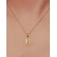 thumbnail image 3 of Collar con dije de oro laminado letra brillos B, 3 of 7