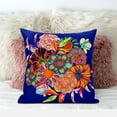 thumbnail image 3 of Amrita Sen Friendship Bouquet Indoor/Outdoor Pillow with Removable Cover in Blue Orange Pink16x16, 3 of 5