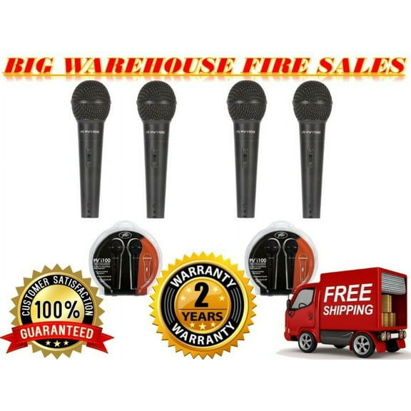 2 Peavey PVi 100 Twin Pack Handheld Dynamic Cardioid Vocal Microphone
