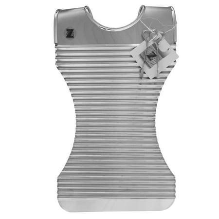 Key of Z Rubboards Women's Zydeco Washboard Percussion Instrument, Stainless Steel 18.5x12.8 in