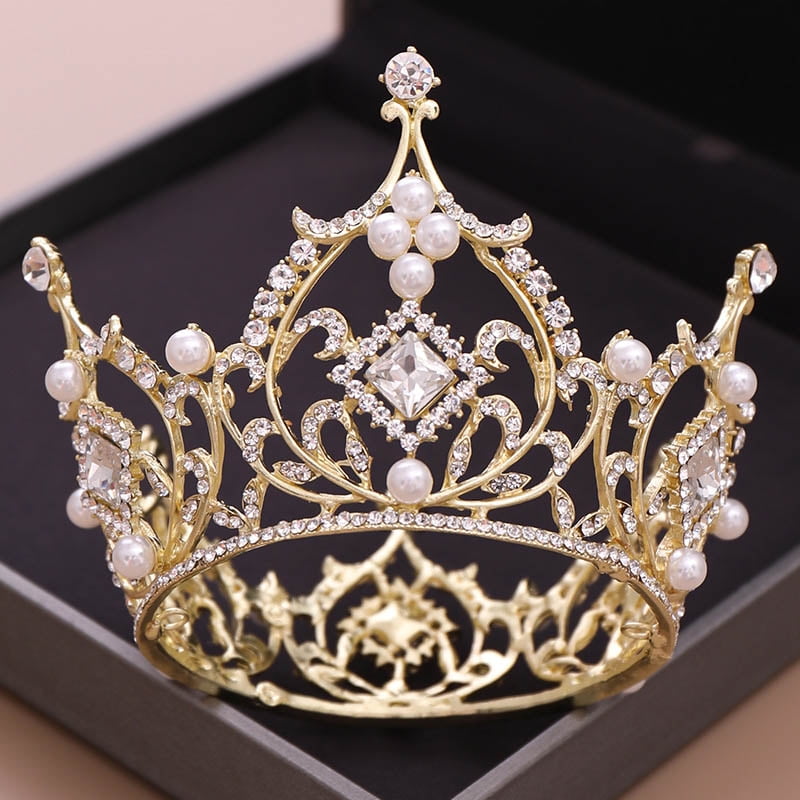 Stunning Crystal Full Circle Bridal Queen Crown Luxurious Wedding Pageant Tiaras 