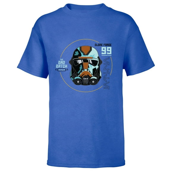 Star Wars The Bad Batch Season 2 Hunter Helmet Elite - Short Sleeve T-Shirt for Kids - Customized-Royal