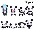 thumbnail image 2 of 8PCS Panda Figurine Decorative Cute Plastic Animal Figurine Desktop Decor, 2 of 9
