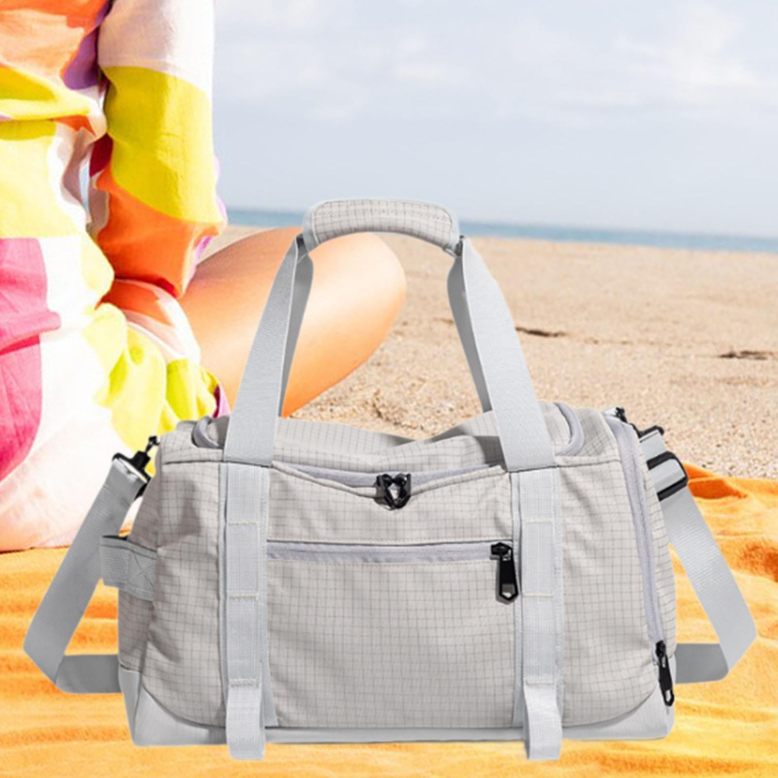 Dualoai Gym Bag Fitness with Shoe Compartment Easy to Carry Tote Water Resistance Sports Grey