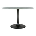 thumbnail image 2 of Central City Dining Table Gray & Black Dining Table, Modern Style, Natural Marble round shape tabletop, MDF, Indoor Dining, 2 of 5