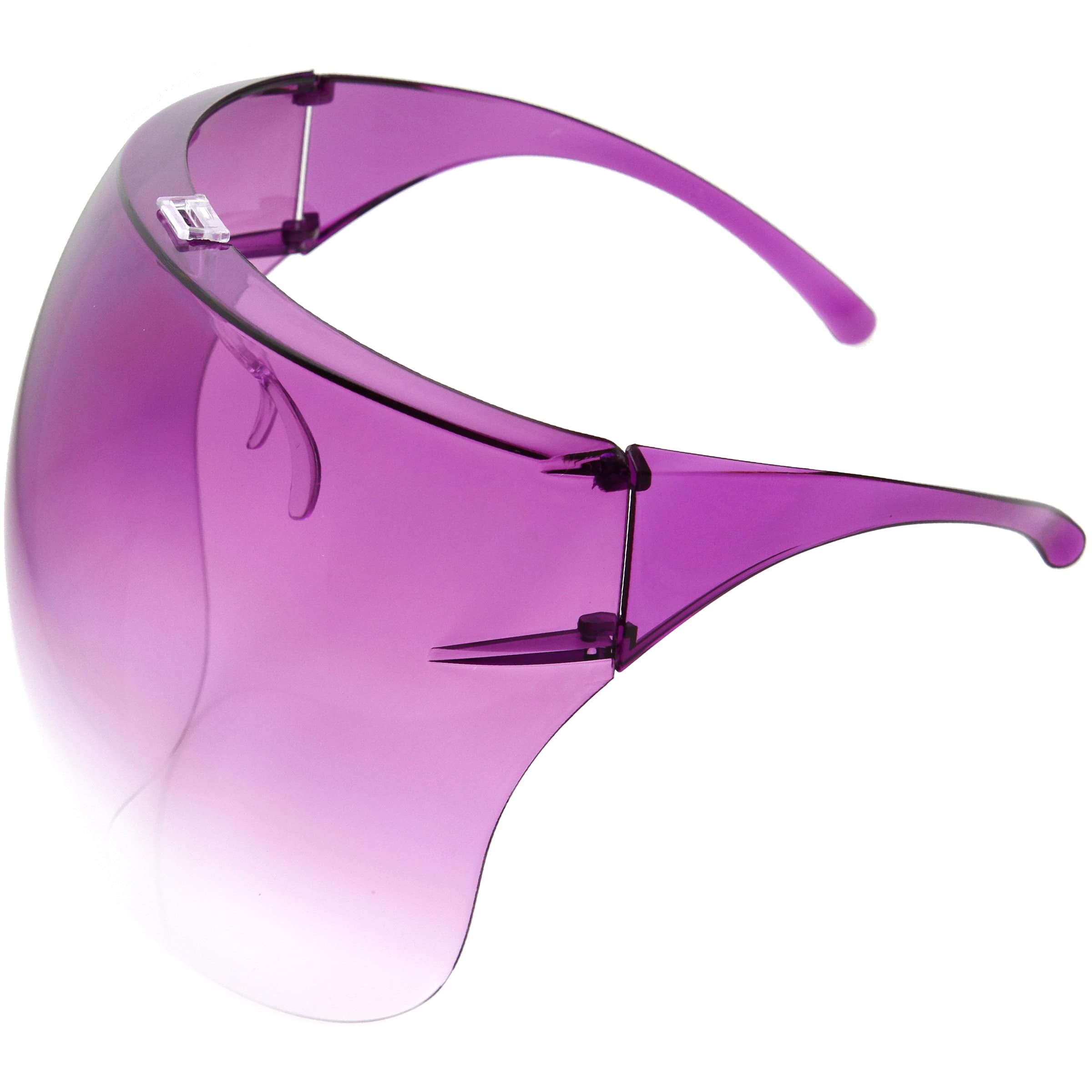Gradient purple Tinted/Ombre Face Shield Full Cover Visor Glasses/Sunglasses (Full face goggles, protective goggles, protective face mask, splash proof) Amethyst/Fade