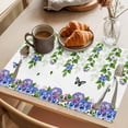 thumbnail image 3 of Spring Floral Placemats Set of 12 Summer Farmhouse Botanical Butterfly Place Mats Indoor Wipeable Table Mats Washable Cloth Dining Table Placemats for Kitchen Holiday Party Home Decor 13x19 Inch, 3 of 9