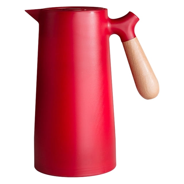 Théière Isolée, Bouilloire sous Vide à Double Isolation avec Doublure en Verre pour la Maison Blanc,Noir,Rouge,Brun,Vert