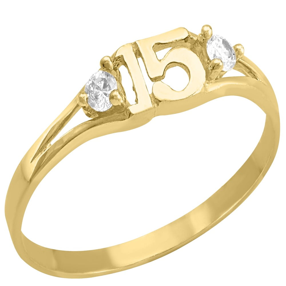 Anillo 15 años Circonias #5 Horoz Oro 10K Walmart en línea