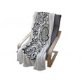thumbnail image 3 of Floral Soft Flannel Fleece Throw Blanket, Detailed and Oriental Floral Motifs and Paisley Like Details, Cozy Plush for Indoor and Outdoor Use, 60" x 80", Charcoal Grey and White, by Ambesonne, 3 of 5