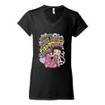 thumbnail image 2 of Wild Bobby Betty Boop Peace, Love and Girl Power Betty Boop Women’s Standard V-Neck Tee, Black, Small, 2 of 5