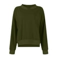 thumbnail image 3 of VBARHMQRT Women's Sweatshirt Winter Women's Round Neck Short Solid Color Hoodie, 3 of 5