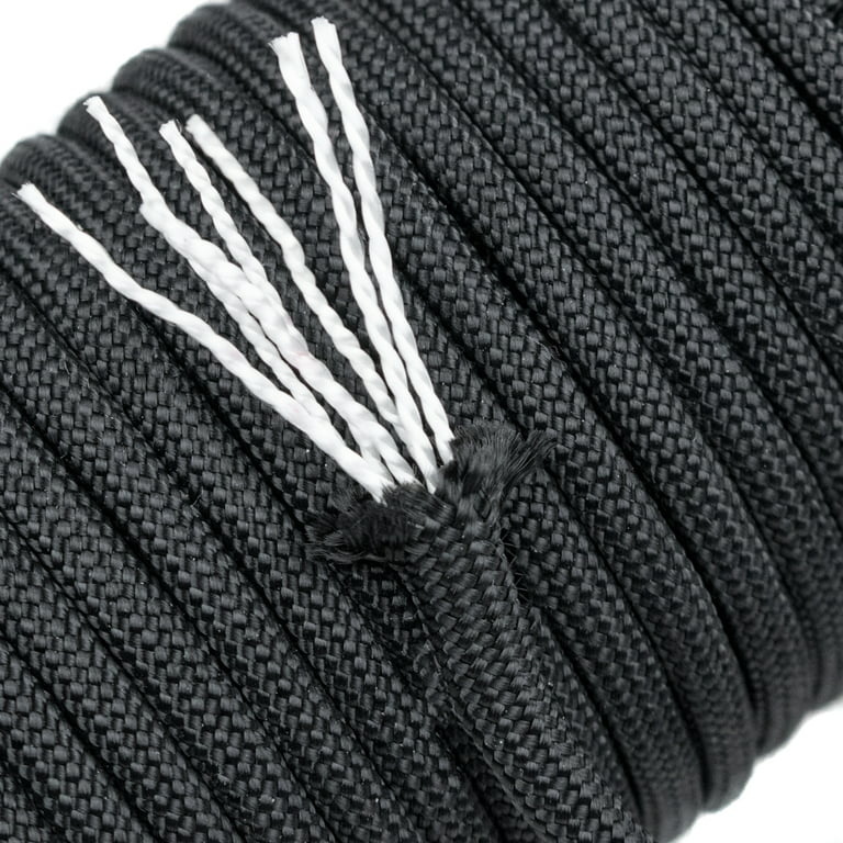 100 Ft. Type III 7 Strand 550 Paracord Mil Spec Black Parachute Cord  Outdoor Rope Tie Down