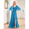 thumbnail image 1 of Robe de Mariage Robes d'Invitée de Mariage pour Femmes Vêtements pour Femmes Manches à Volants Robe Multicolore Robe de Fête Robe de Soirée, 1 of 8