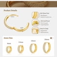 thumbnail image 4 of VEEDOFA 14K Gold Plated Huggie Hoop Earrings for Women, 5A+ CZ, 8/12/16/20mm,jewelry gift, 4 of 7