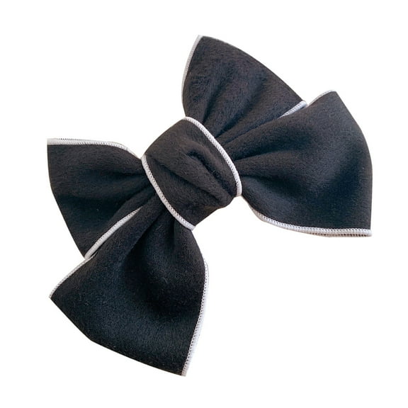 LOLIPPYY 1Pack Bow Hairpin for Hair Styling in Black Plush for Party Wear