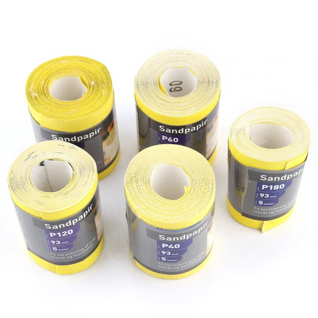 Le Rouleau de Sable Manuel de Sable de 5Pcs Économisent Plus de Ressources Abrasif avec la Couleur Jaune pour le Bois de Matériel de Broyage