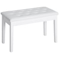 thumbnail image 1 of White Padded Piano Bench with Storage | 30" Faux Leather Keyboard Bench - Living Room, Music Room, Entryway Seating, 1 of 7