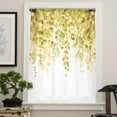 thumbnail image 4 of Yellow Eucalyptus Leaves Semi Sheer Curtains Drapes for Living Room,Bedroom,French Doors Window 72 Inches Long,Spring Floral Summer Botanical Rod Pocket Chiffon Curtain Drapery Voile Draperies Panel, 4 of 6