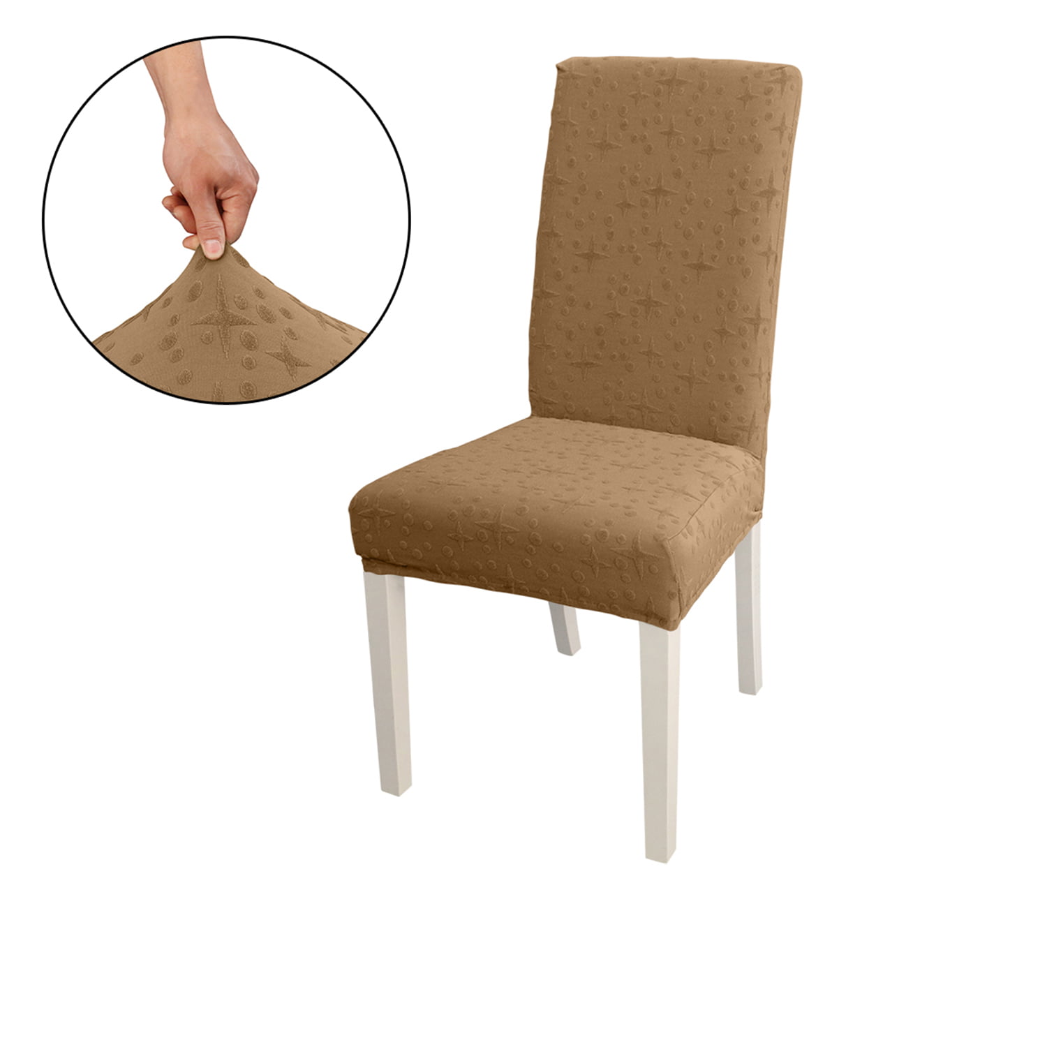 Dining Chair Covers Knit Stretch Removable Banquet Chair Slipcovers Solid 