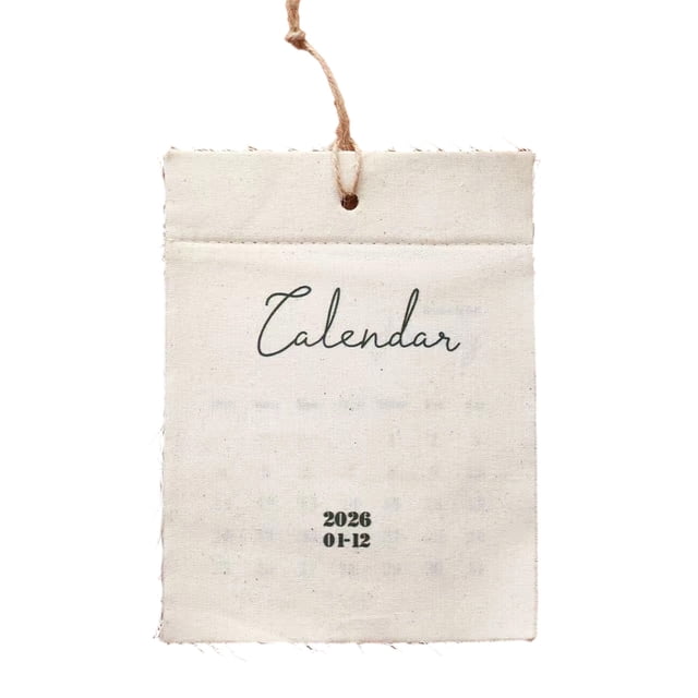 Canvas Wall Calendar Beige Minimalist Design for Home Office Wall Desk Decor