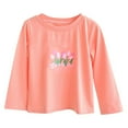 thumbnail image 2 of ATOGUTA Kid Long Sleeve Shirts Girl Soft Basic T-Shirts Top Kids Crewneck Fall Layering Tees Orange, Size 2T-12, 2 of 4