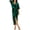 Dark Green, variant on Women's Ruched Surplice Half Sleeve Dress with Slit and Stretch 95% Polyester 5% Spandex Perfect for Party Wear
