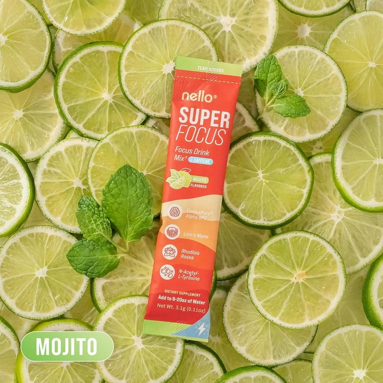 Nello Mojito Sugar-Free SuperFocus Nootropic Focus Drink Mix with