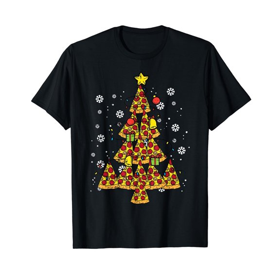 Pizza Christmas Tree Xmas Food Lover Men Women Kids T-Shirt