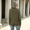 thumbnail image 4 of Meltox Womens Pullover Knit Sweater Long Sleeve Crewneck Slim Fit Lightweight Basic Top Soft Ribbed Trim Casual Layering Shirt Army Green L, 4 of 8