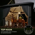 thumbnail image 6 of Outsunny 11' x 11' Outdoor Patio Gazebo with Curtains, Church Windows, Galvanized Steel Frame for Lawn, Backyard and Deck, Dark Gray, 6 of 9