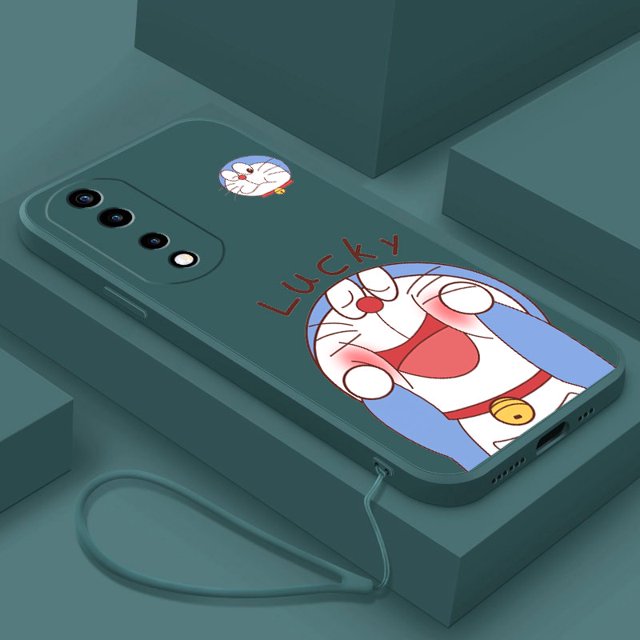Honor 90 Pro 5G honor90 Lite X8a 5G X6 4G Magic 5 Lucky Cat Doraemon Carcasa Mate De Silicona Líquida Trasera De TPU Funda Blanda