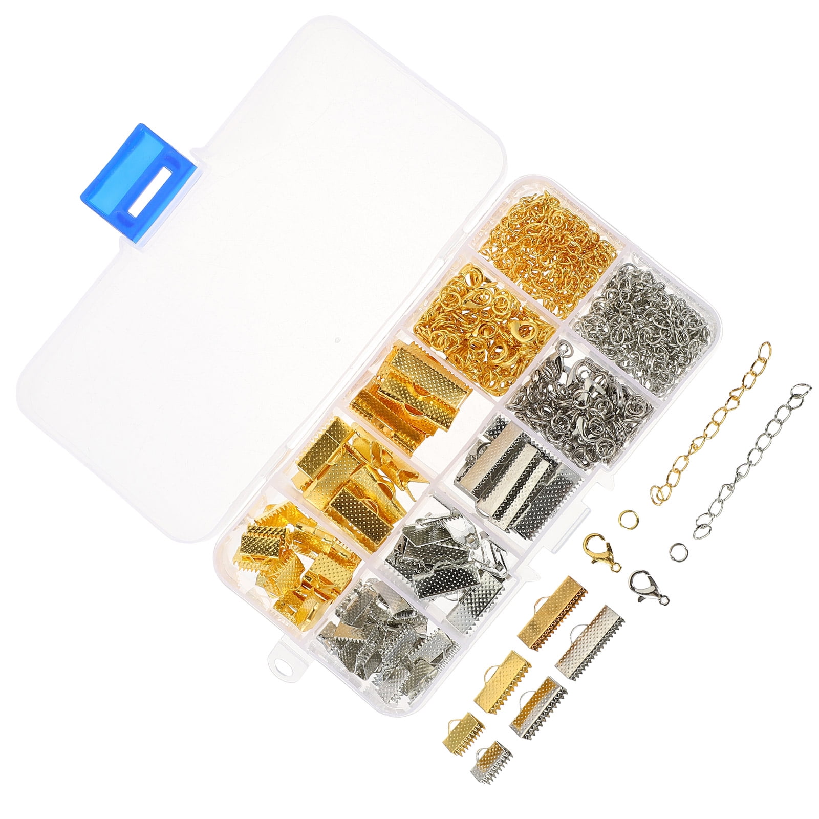 FELTECHELECTR DIY Jewelry Clamps Pinch Crimp Ends Assorted Color for Bracelet Necklace Making