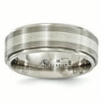 thumbnail image 1 of Edward Mirell Titanium avec Bordure Texturée Argentée 7.5mm Taille de Bande 7.5, 1 of 4