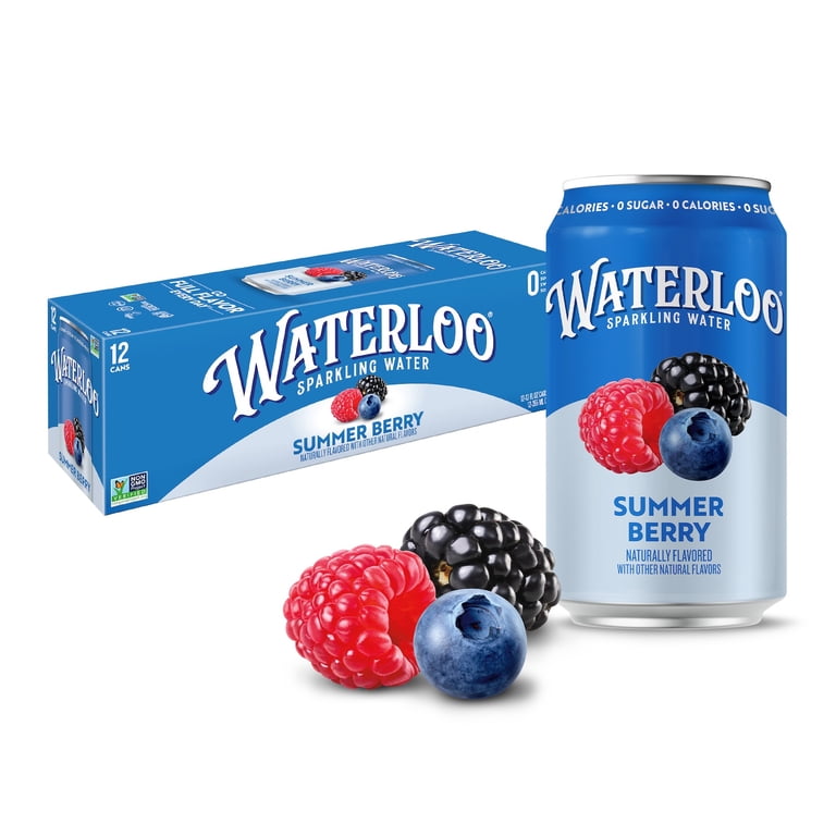 Waterloo Summer Berry Sparkling Water, 12 fl oz, 12 Pack photo 2