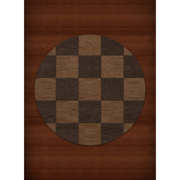 Dalyn Dover Area Rug DV15 Dv15 Caramel Checkered Boxes 4' x 4' Round