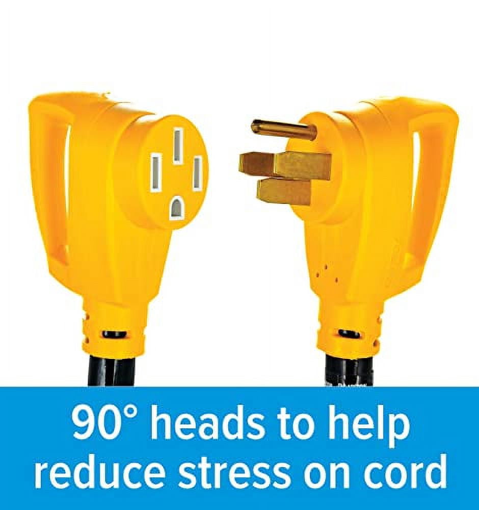 Camco Power Grip 50-Amp 50-Foot Camper/RV Extension Cord | Features Copper 6/3 + 8/1-Gauge Wires & Rated for 125/250 Volts/12,500 Watts (55199)