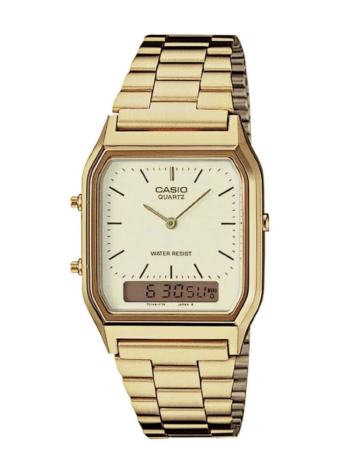 Casio quartz water resist gold on sale