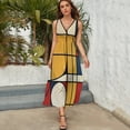thumbnail image 3 of Mondrian Inspired（11） Sleeveless Dress Dresses Women Summer Evening Dresses Ladies Bohemia Long Dresses, 3 of 9