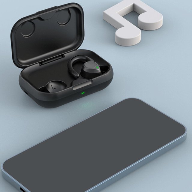 Auriculares inalámbricos Bluetooth 5.1, pantalla de batería de 500 mAh, graves profundos a prueba de agua, auriculares con sonido estéreo de música