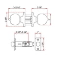 thumbnail image 4 of Ball Privacy Door Knob, Bed and Bath, Polished Brass Finish, Left or Right Hand, 4 of 14