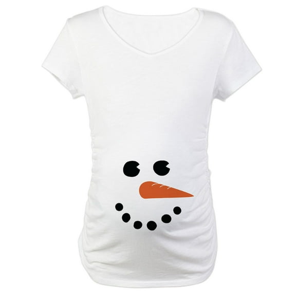 CafePress - Snowman Baby Maternity T Shirt - Cotton Maternity T-shirt, Cute & Funny Pregnancy Tee